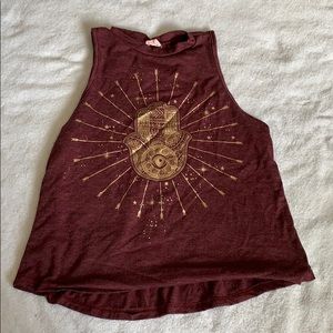 Maroon Sleeveless Top